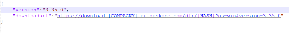 JSON response example
